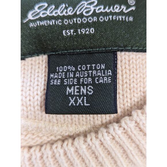 EDDIE BAUER! CORNMEAL YELLOW, 100% COTTON CREW NECK SWEATER! SZ XXL - Picture 7 of 9